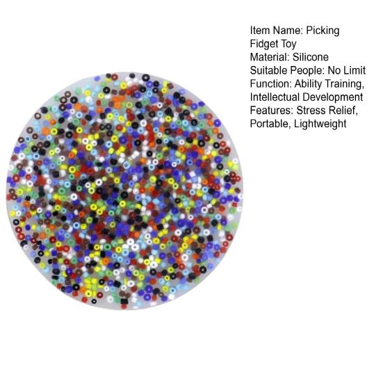 Silicone Bead Picking Fidget Toy Stress Relief Hair Nail Skin Picking Alternative Portable Decompression Pick Pad Dermatillomania Trichotillomania