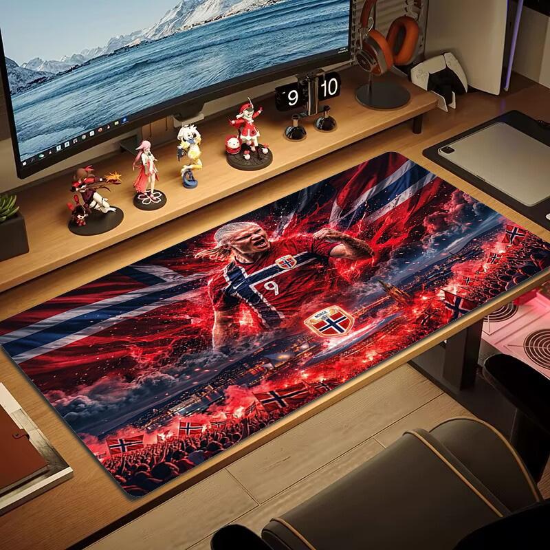 Erling Haaland Color Mouse Pad Large Gaming Table Cushion Non-slip Laptop Tablet Big Mousepad XXL Mat Mini PC Playmat With Lock Edge