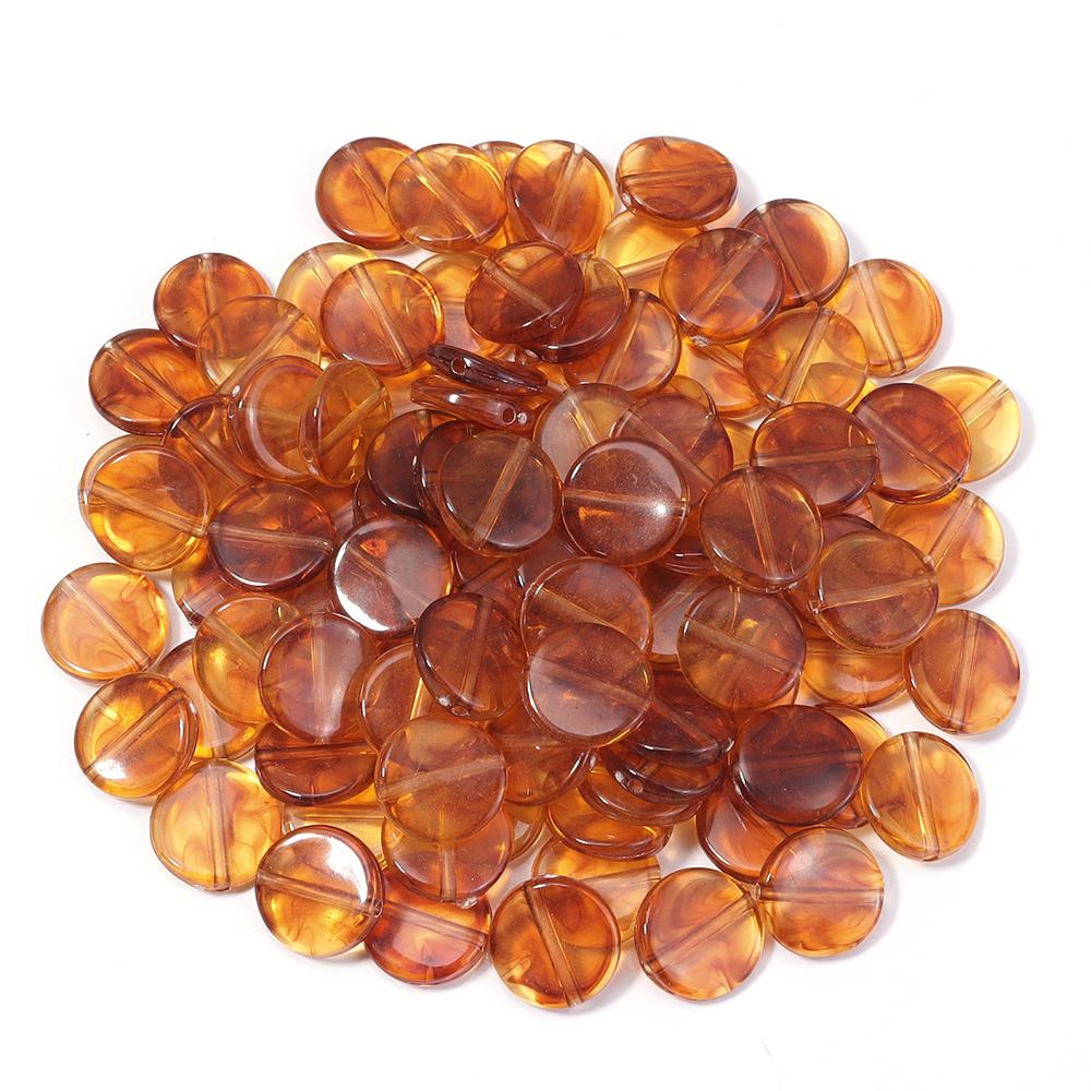 10-100pcs/lot Amber Color Acrylic Beads Oval Heart Pumpkin Shape Loose Spaced Beads For DIY Charms Bracelet Necklace Accessories