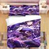 Genshin Impact Raiden Shogun 3D Printed Bedding Set Duvet Covers Pillowcases Comforter Bedding Set Bedclothes Duvet Cover