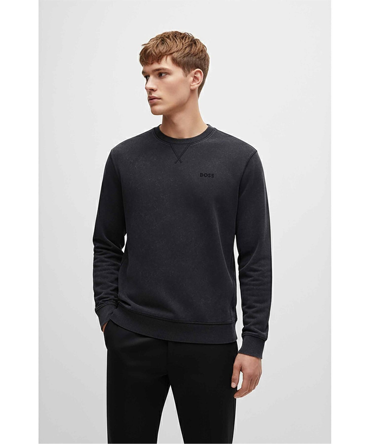 Boss Logo Detail Relaxed Fit Terry Sweatshirt 50505268_001 Black/S