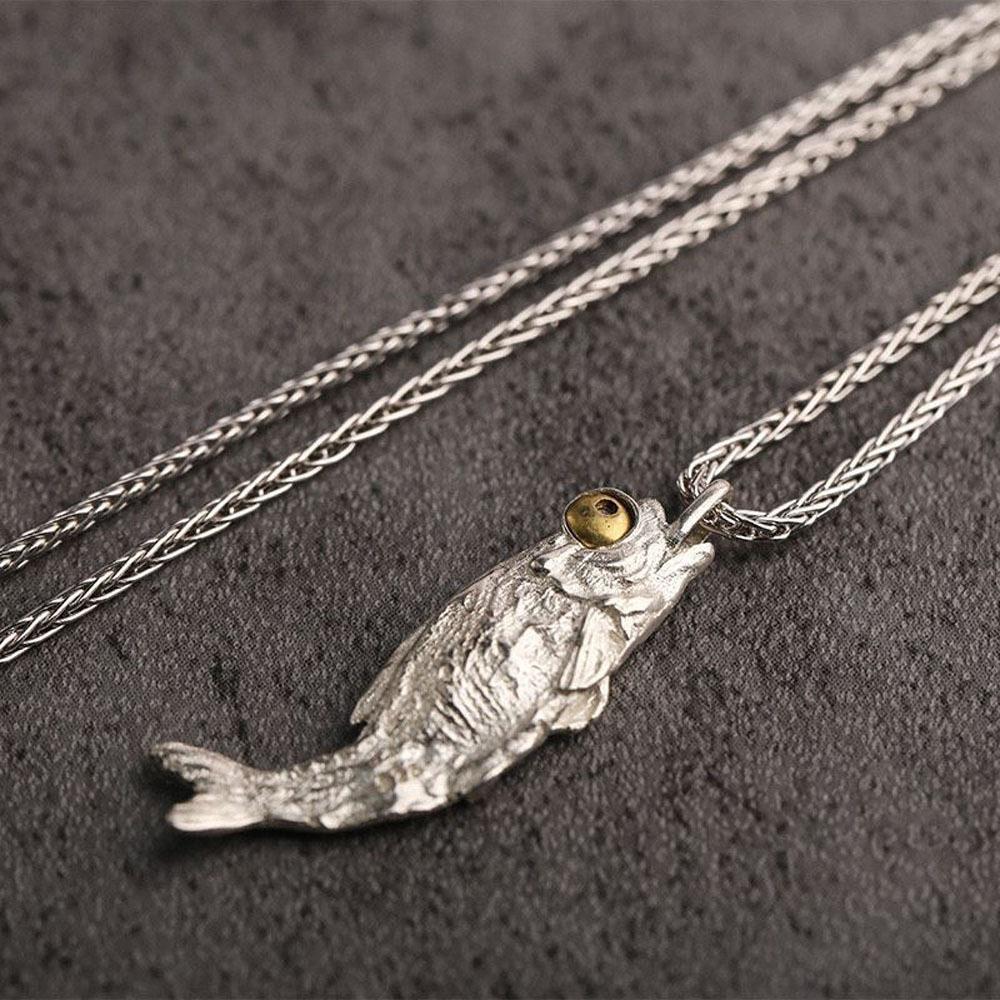Undead Salted Fish Pendant Retro Literary Personality Male Niche Pendant Ins Simple Necklace Transshipment Jewelry