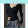 Minimalist Modale V Neck T Shirt For Women With Snake Bone Pattern For Autumn Winter Casual Wear