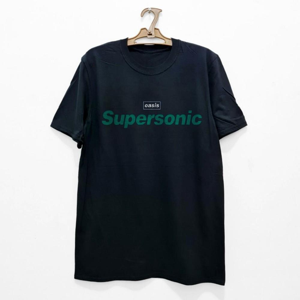 Rare Oasis  Supersonic Title  T-shirt, Unisex Black Cotton T-shirt, Size S-5XL Unisex T-Shirt XXL