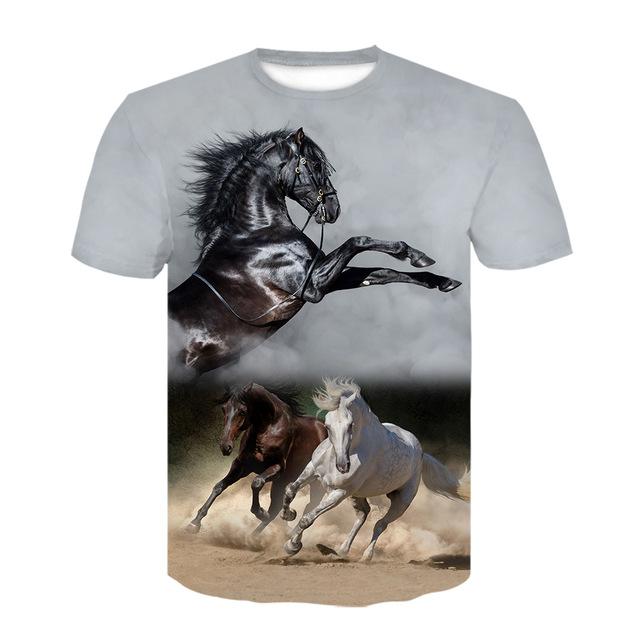 Men Fashion Short Sleeve 3d Print T Shirt Round Neck Summer Plus Size Tees