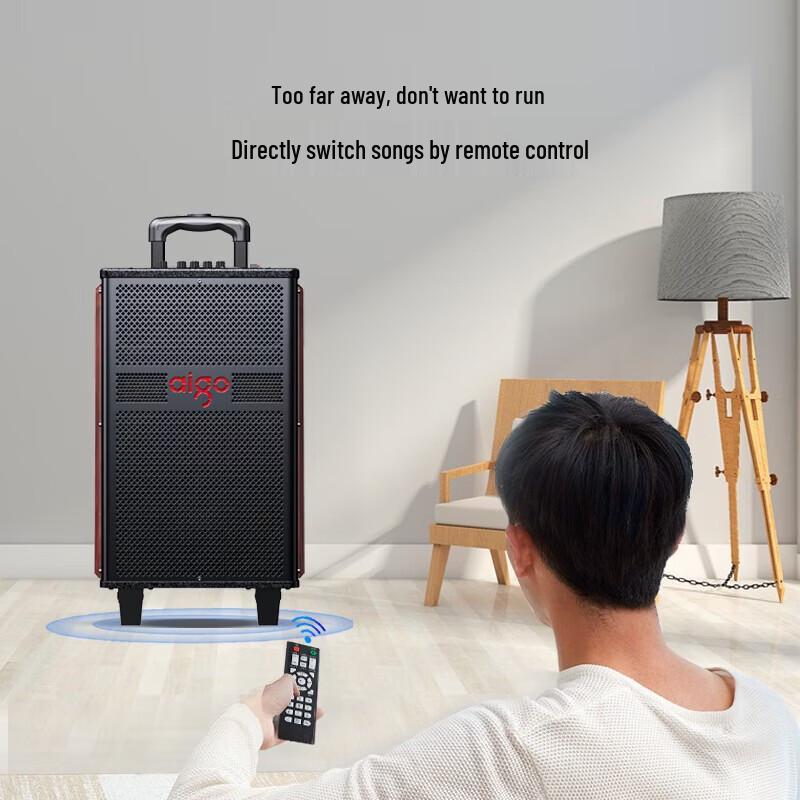 Aigo S612 Portable Outdoor Karaoke Trolley Speaker CN Plug (adapter Included)