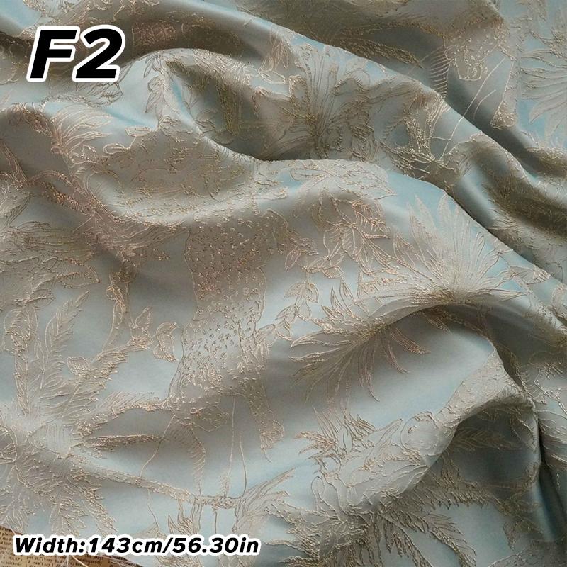1M Luxus Goldene Seidenblume Geprägtes Jacquardgewebe Gewebter Brokatstoff Bekleidung Kleid Anzug Tasche Polsterung DIY Nähstoff
