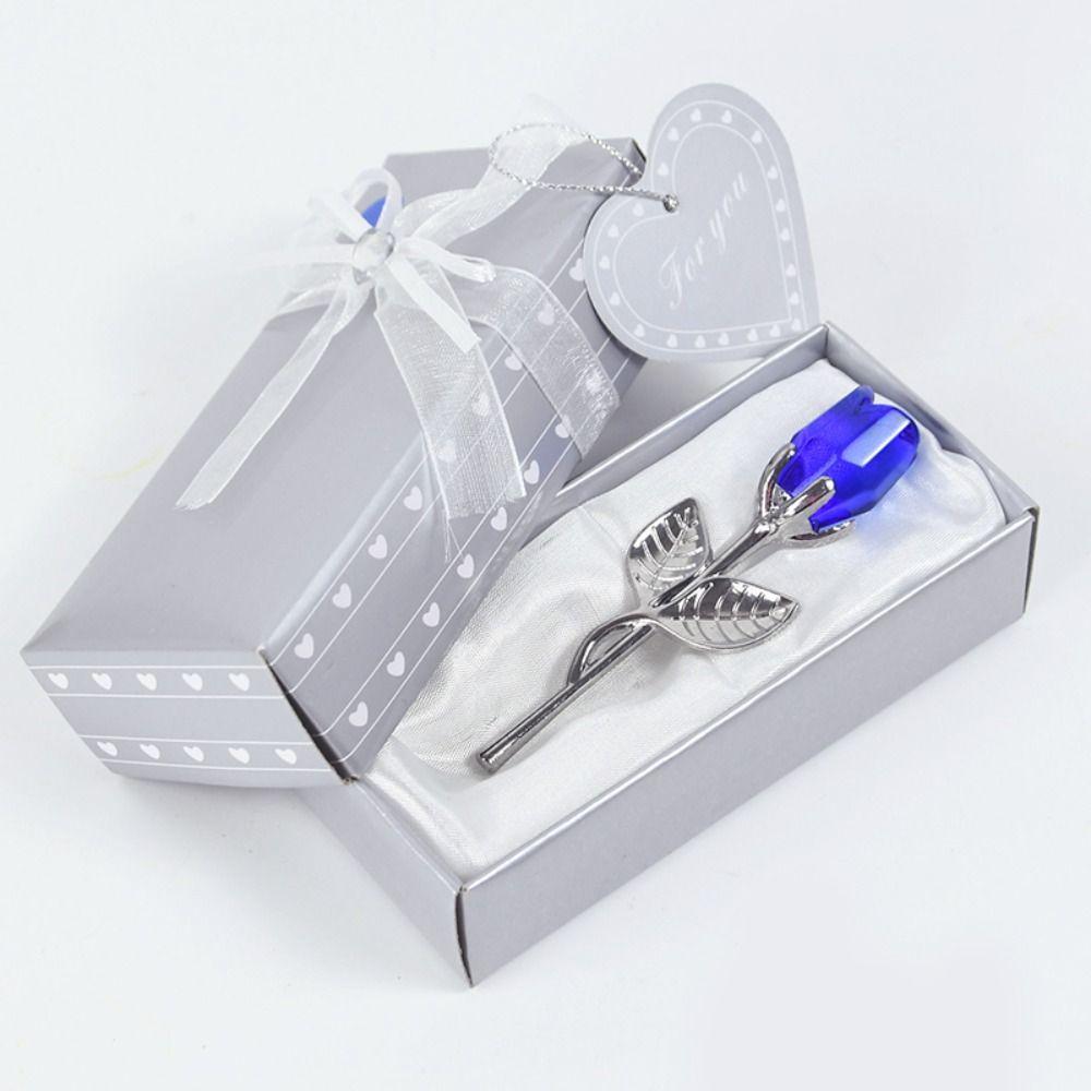 Party Valentines Day Gift Artificial Flower Imitation Flower Rose Artwork Crystal Rose Flower