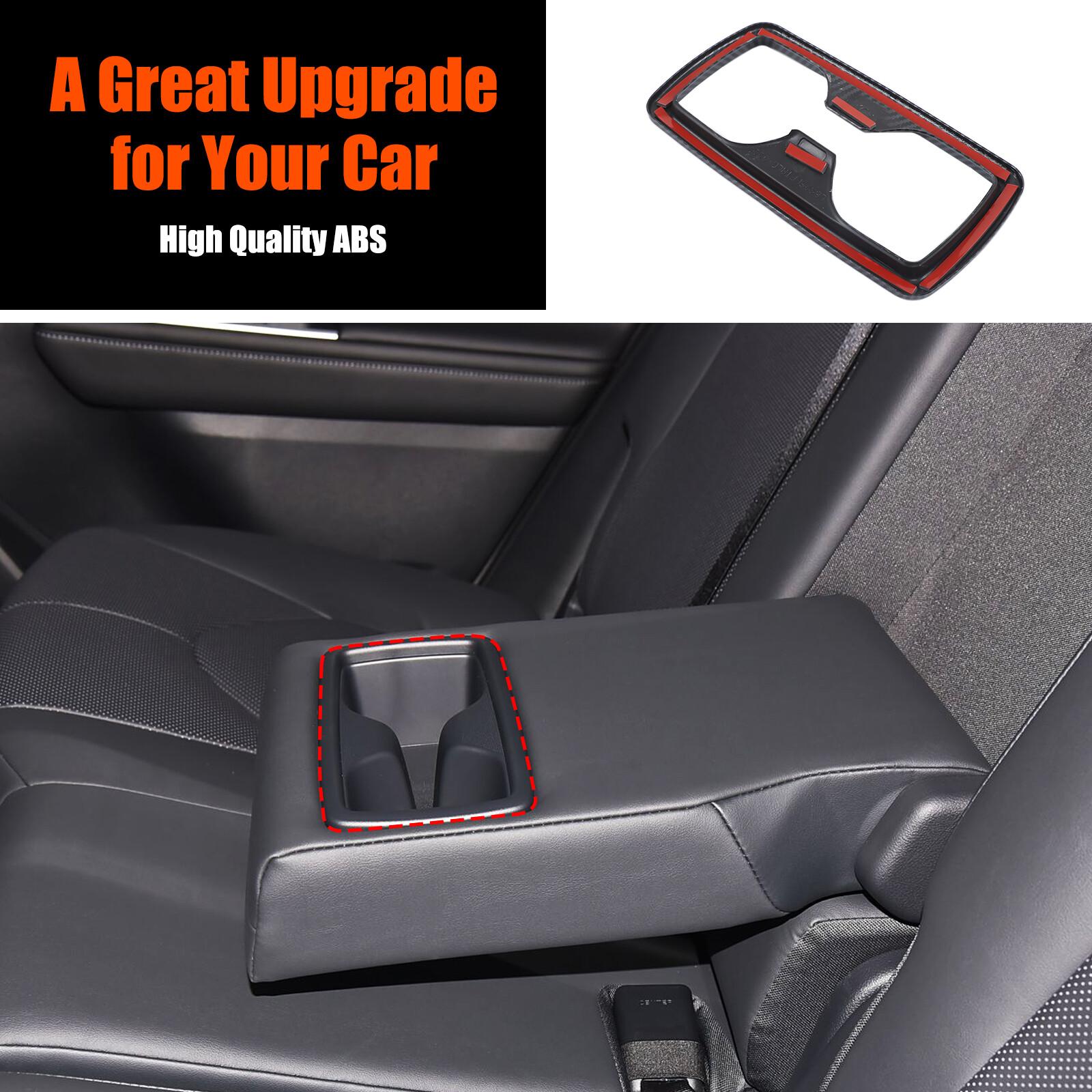 Carbon Fiber ABS Rear Cup Holder Trim Cover For Toyota Grand Highlander 2024+
