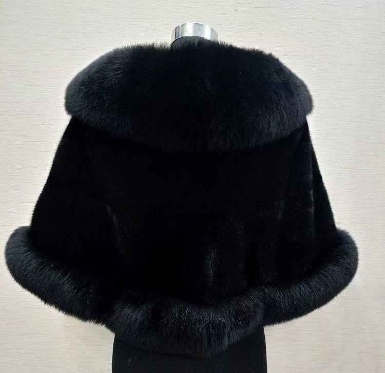 Faux Fox Fur Shawl for Bride - Autumn/Winter Wedding Cloak, Dress Cape