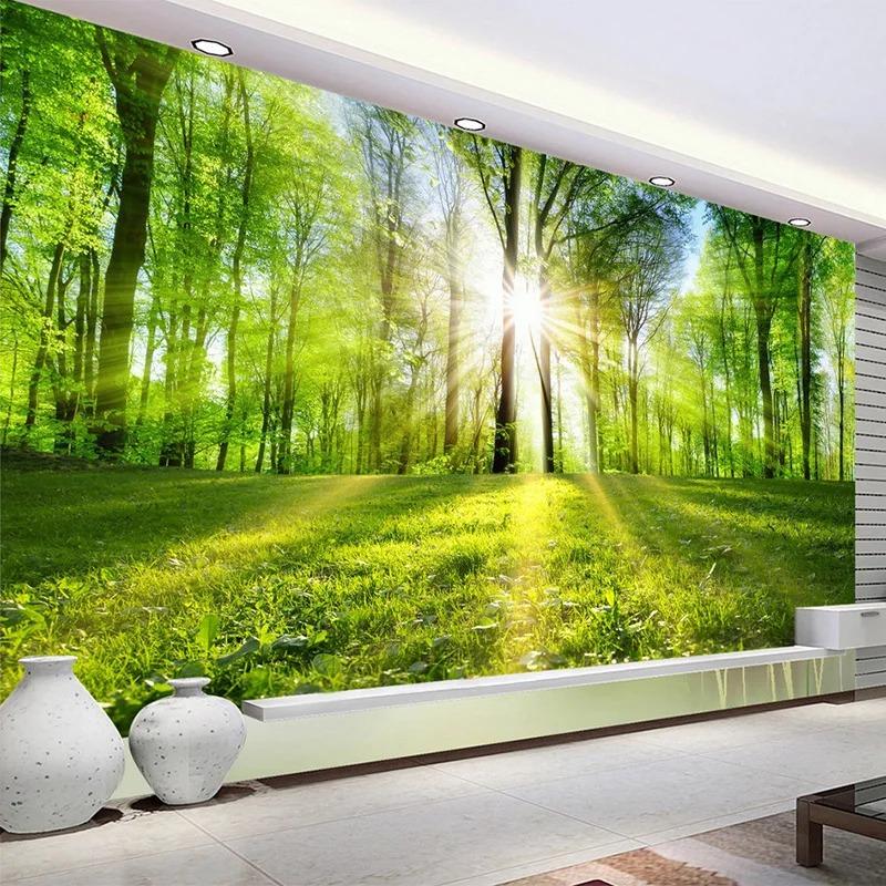 Forest Wall Paper Sunshine Natural Landscape Wall Mural Living Room Bedroom Backdrop Wallpaper Home Decor