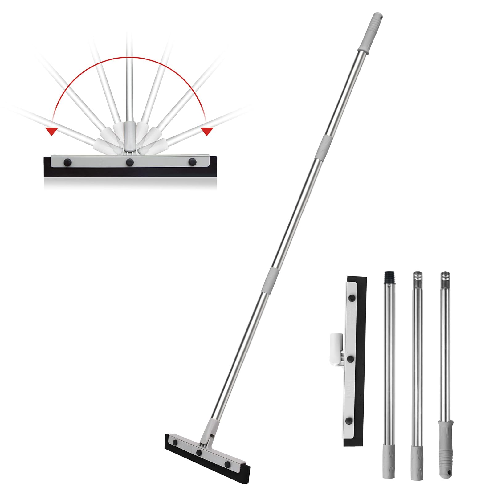 

DrDirt Водосток для пола Мокрый и сухой Подходит для и 127см Двойной пенопласт Ручка из нержавеющей стали Скребок, 180° вращающийся, Скребок, Использование, Плитка, Доски,
