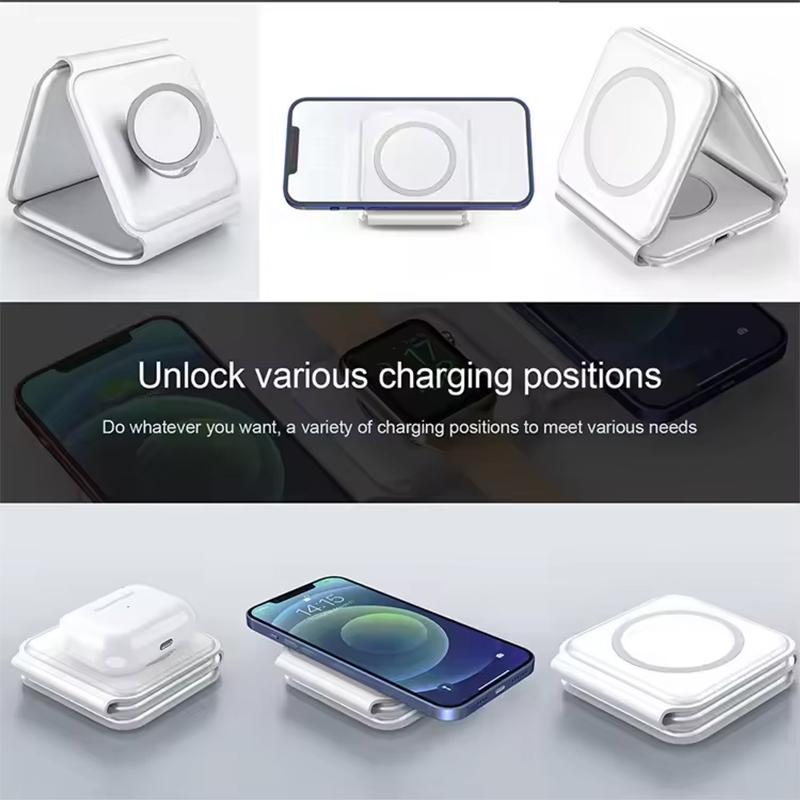 50w 3 in 1 Wireless Charger Magnetic Foldable Charging Station Travel Charger for iphone Samsung Fast charging Wireless Charger