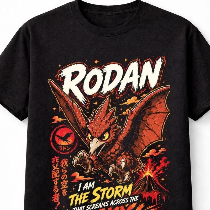 Rodan Kaiju Monster Japanese Anime Graphic Retro Unisex TShirt S