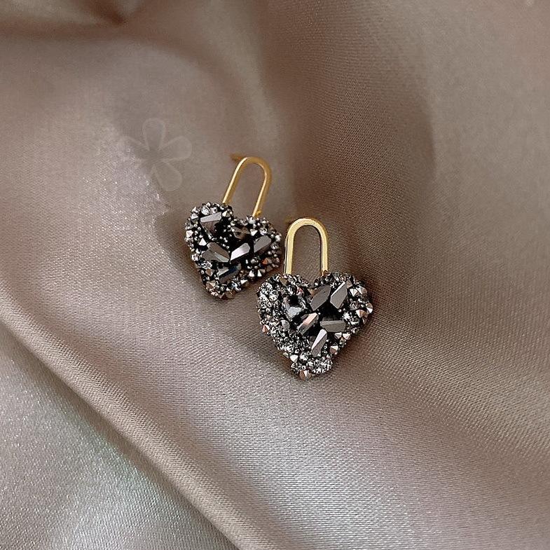 jewelry fashion Black Bowknot Cube Crystal Earring Square bow Earrings for Women Pretty gift