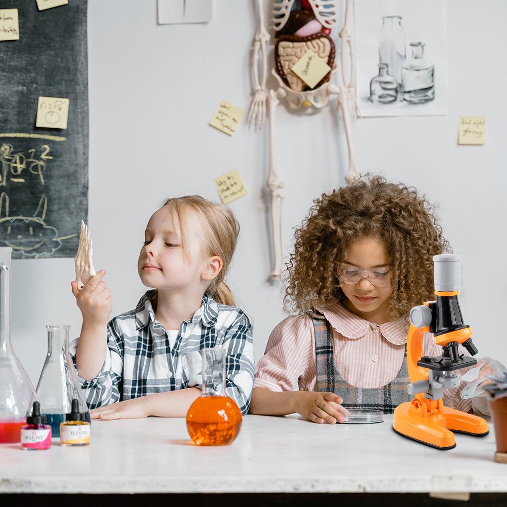 Children Microscope Toys Specimens Scientific Biological Experiment 100x 400x 1200x High Resolution Education Primary Gift