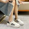 thick-soled little white shoes women's spring and summer new versatile casual board shoes shell head leather mesh flat-soled biscuit shoes