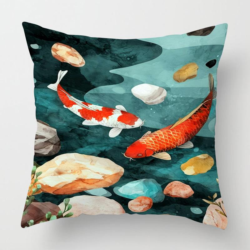 Marine Life Theme Pillow Case Home Living Room Sofa Decorative Cushion Cover 45X 5Cm 50X 50Cm Machine Washable Beach Style