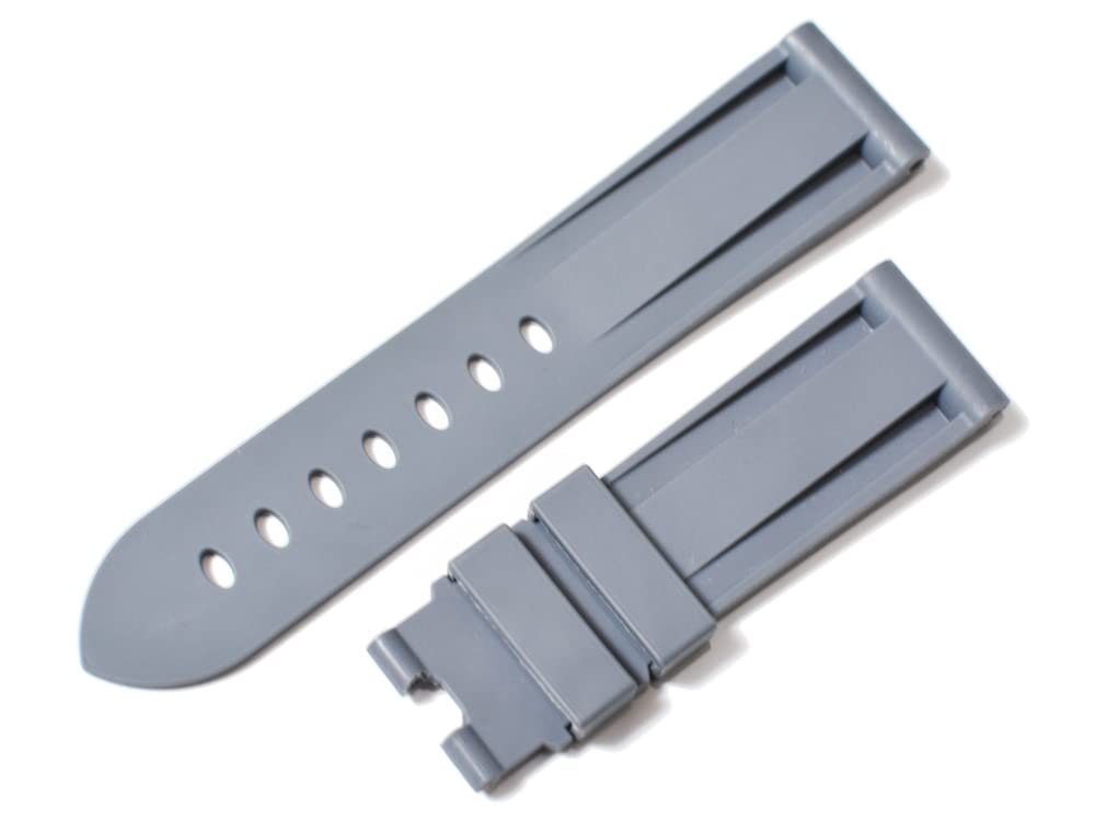 

[Import King Original] Watch Parts - Compatible with Panerai - 40mm Case, D-Buckle, Rubber Strap, Aftermarket Part, 2220mm, Gray