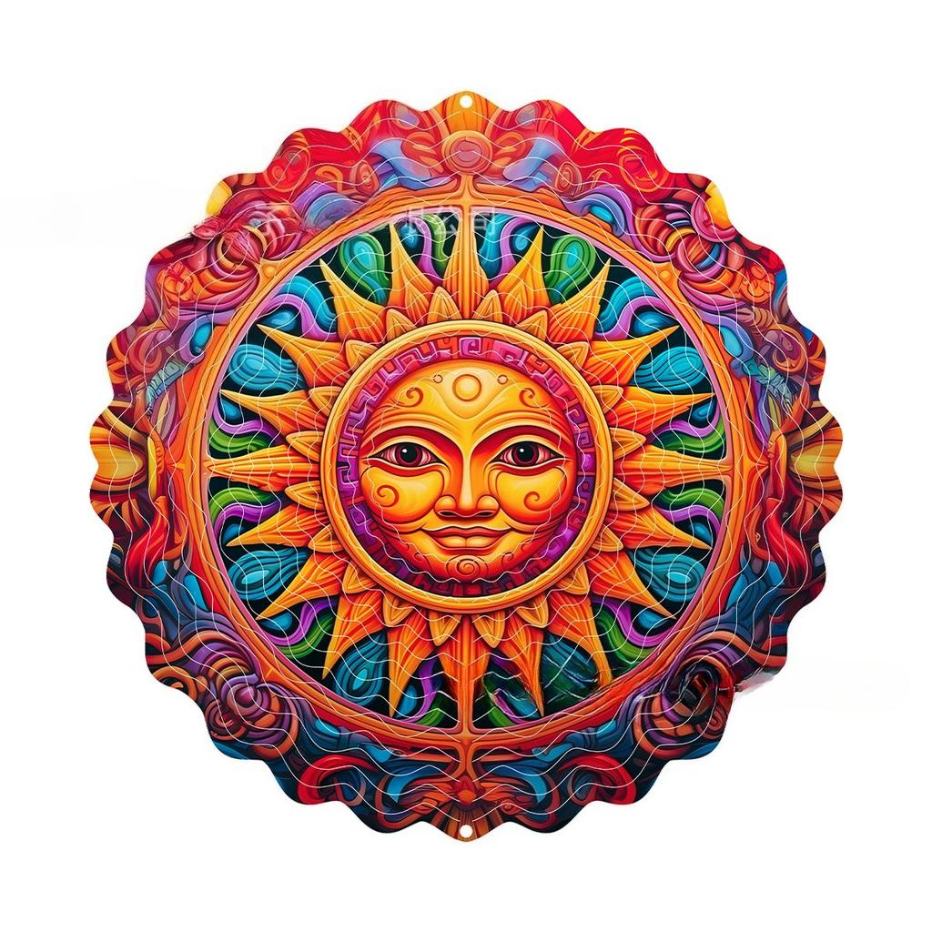 Mandala Wind Spinners for Yard and Garden 3D Steel Hanging Spinner for Outdoor Indoor 360 Degree Swivel Spinner