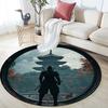 Japanese Samurai Pattern Round rug,Carpet Rug for Living Room Bedroom Sofa Playroom Decor,Non-slip Floor Mat,Holiday Gifts and Birthday Gifts