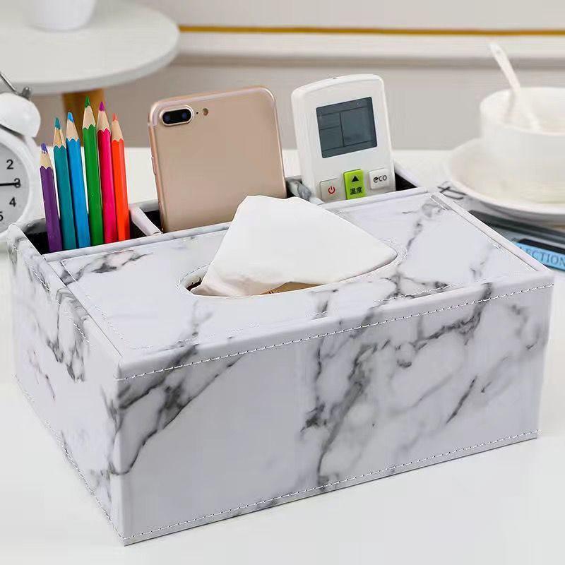 Multi-functional Tissue Box with Remote Control Storage for Living Room