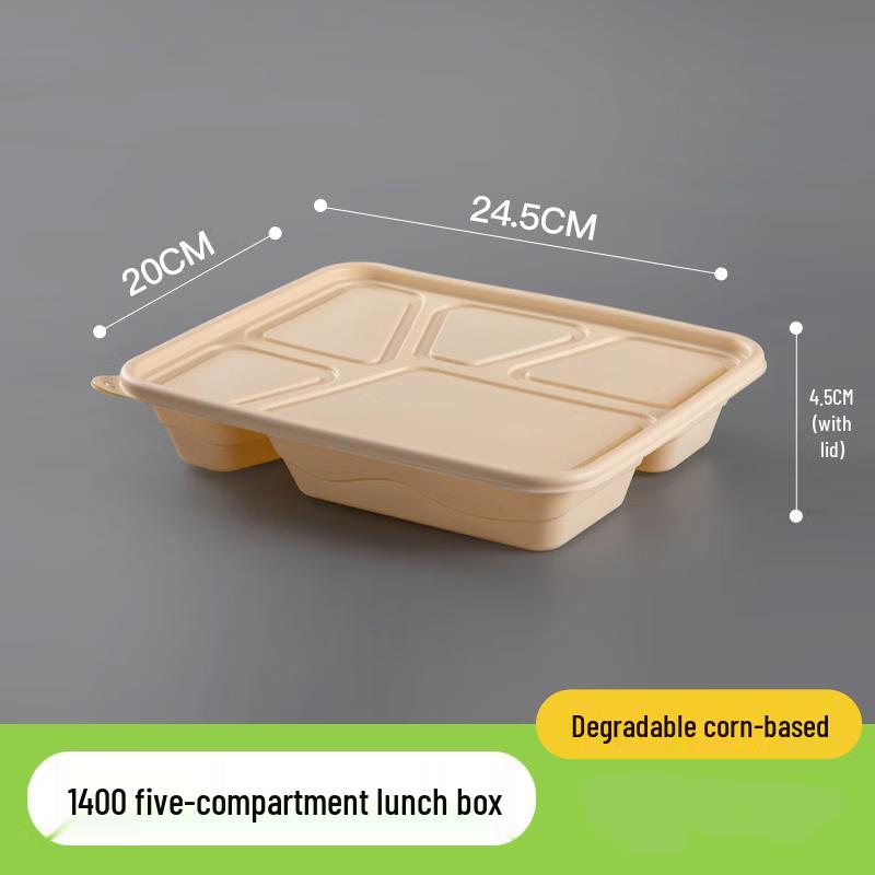 Hondon Degradable Corn Starch 5-Compartment Lunch Box