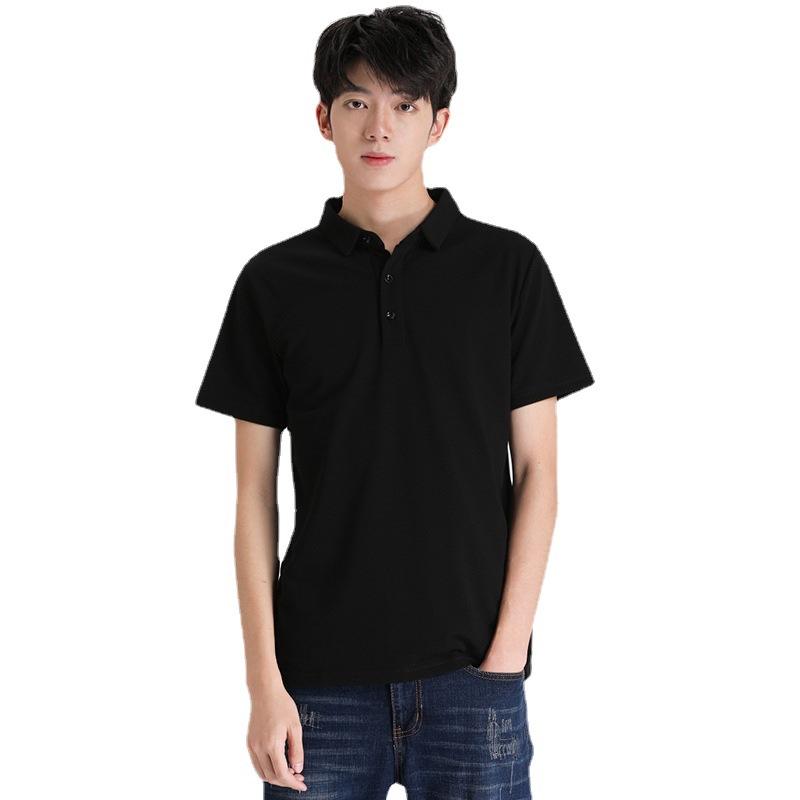 

Men s Loose Lapel Polo Shirt Summer New Men s Solid Color Large Size Casual Short-sleeved T-shirt M