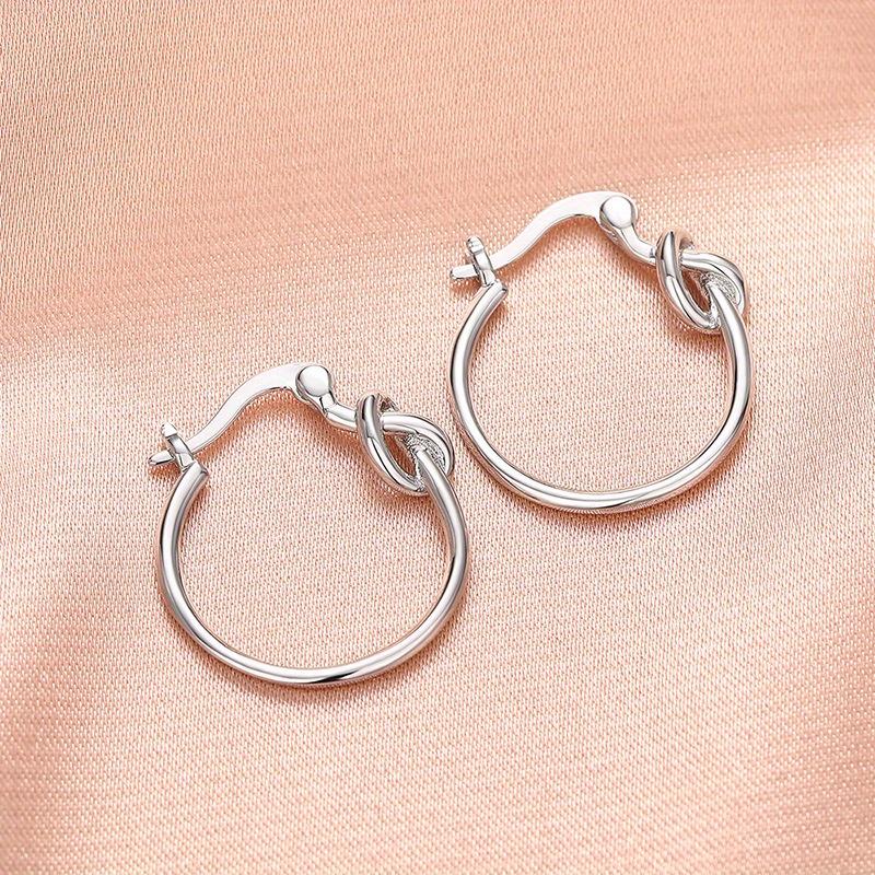 1 Pair of Knot Earrings, Matte Metal Texture, Knotted Round Earrings, High-end and Elegant Earrings