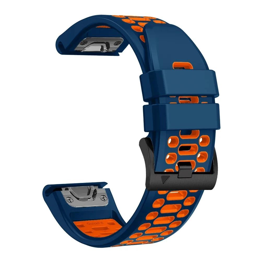 QuickFit 22mm 26mm Prodyšný silikonový řemínek Pro Garmin Fenix 7X 7 6X Pro 5 5X Plus/Epix 2 47mm 51mm Tactix 7 Náramek Řemínek k hodinkám