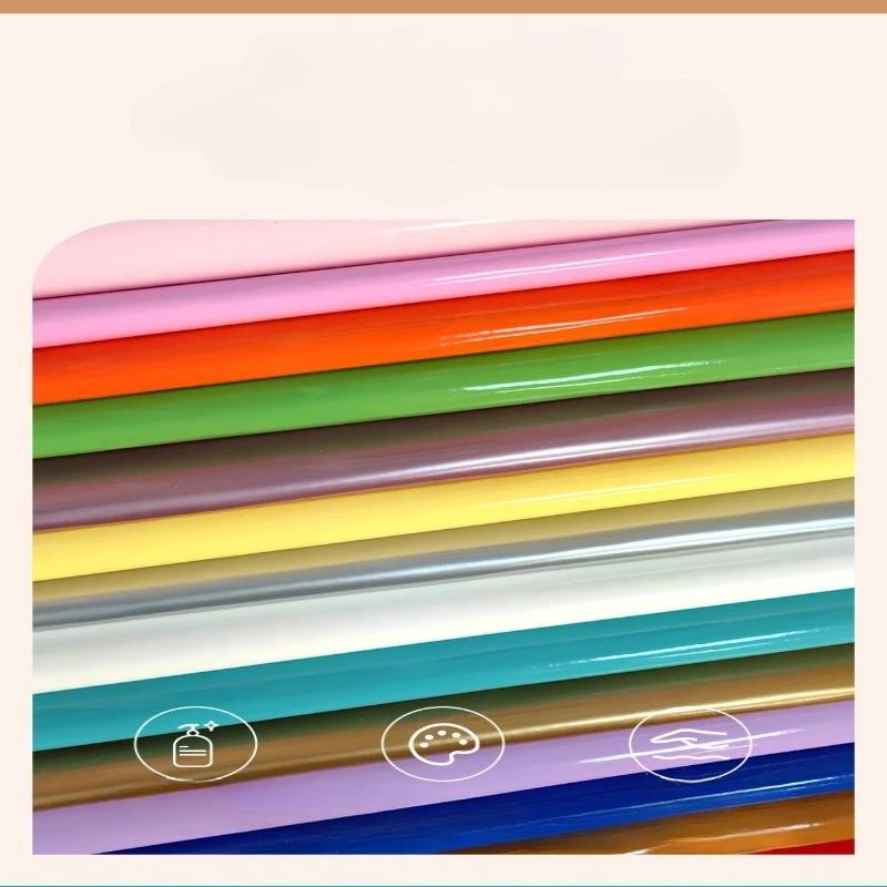 100x138cm 0.7mm Artificial Patent Leather Fabric for Luggage Makeup Bag Belt Apron Diy Sewing Waterproof Glossy Wearable Cloth