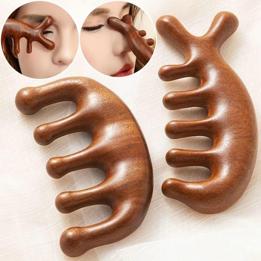 Blood Circulation Meridian Massage Comb Scalp Relax Sandalwood Hair Comb Neck Nose