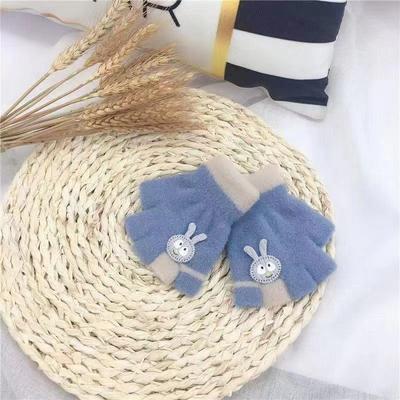 Half Finger Children's Gloves Winter Baby Warm and Cold Gloves Five Finger Cute Student Gloves Children's Gloves