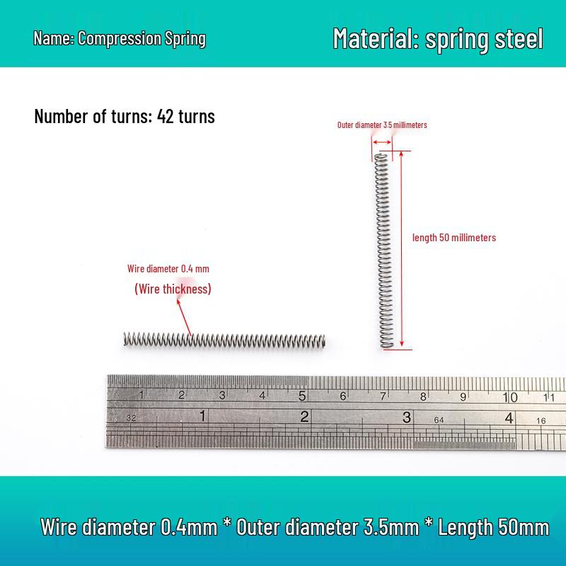 Small Mechanical Compression Spring: 0.4mm Wire, 2-8mm Outer Diameter