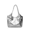 Korean Fashion Holographic Leather Womens Underarm Shoulder Bags Large Capacity Ladies Commute Shopping Bags Soft Tote Handbags