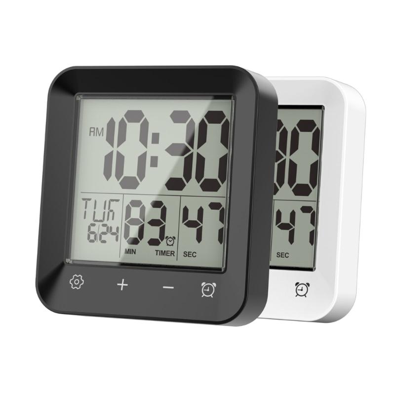 Bathroom Timer Clock Shower Clock,Waterproof for Water Sprays Bathroom Clock Wall Mount,Displays Time,Temperature Date