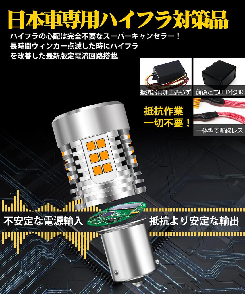 SINMAIT S25 LED Turn Signals with Different Pin Angles, High Fla Prevention, Built-in Resistor,