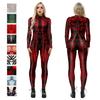 Damen Halloween Langarm Digitaldruck Slim Jumpsuit Bodysuit Cosplay Kostüm