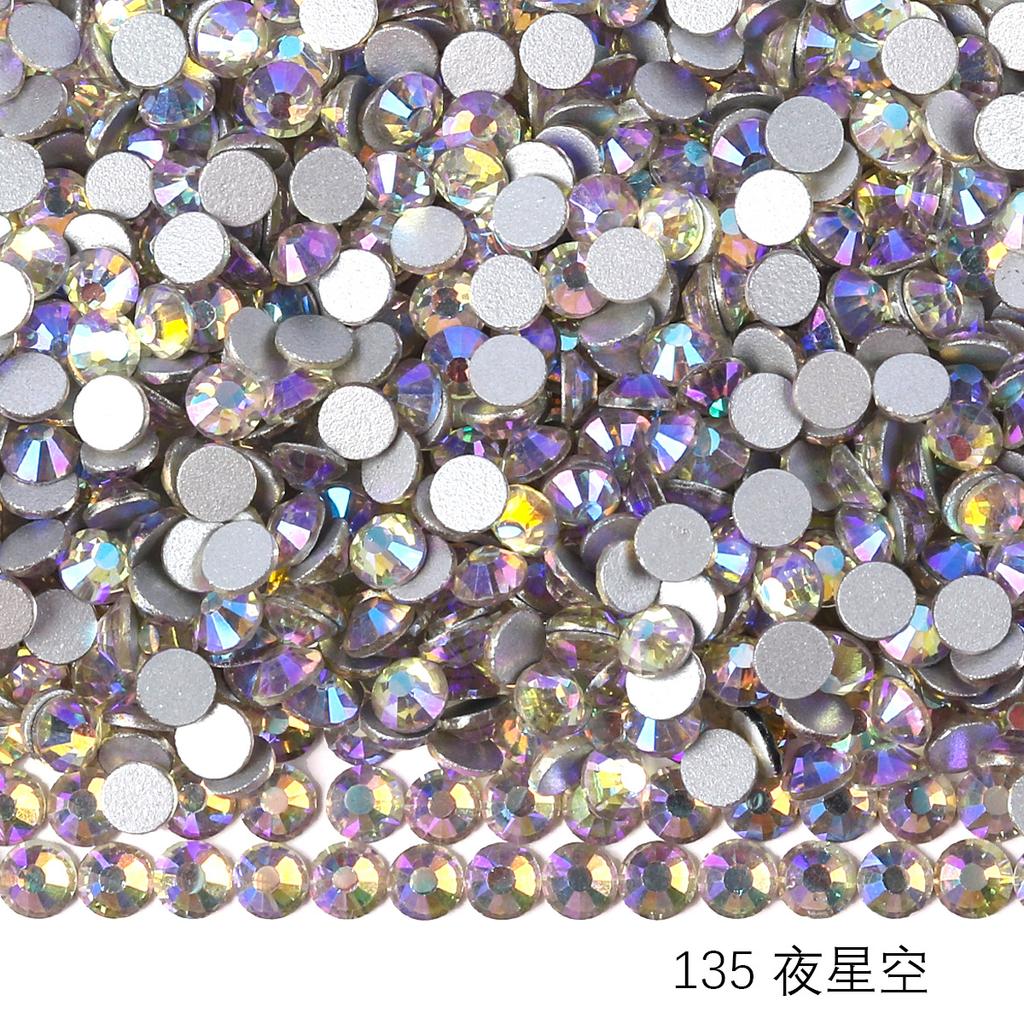 Ss3-Ss30 Strass Ab Colorés Verre Fond Plat Strass Diamant Cristal Coloré Rond Autocollant Manucure Diy Diamant