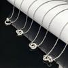New Double Ring Necklace Women'S Jewelry Pendant French Zircon Clavicle Chain Premium Niche