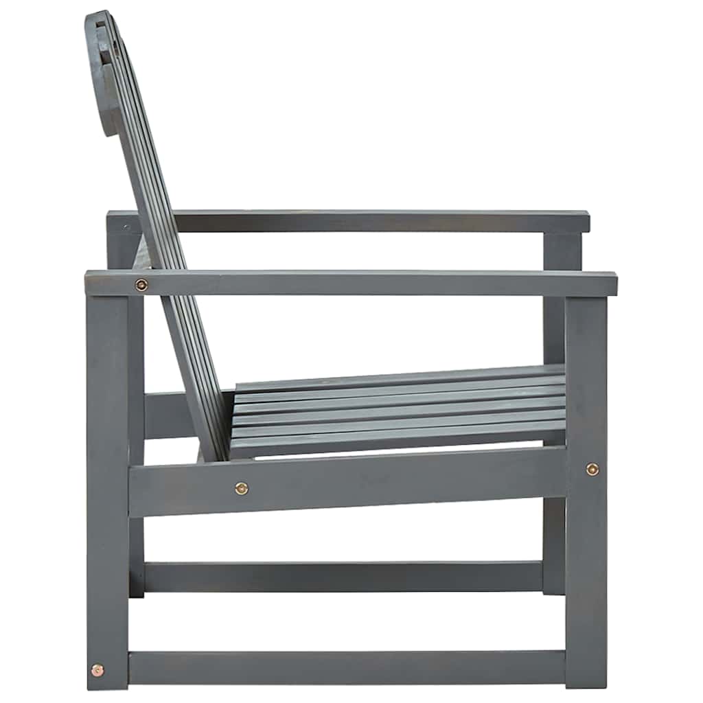 Garden Armchairs 2 pcs Grey Solid Acacia Wood