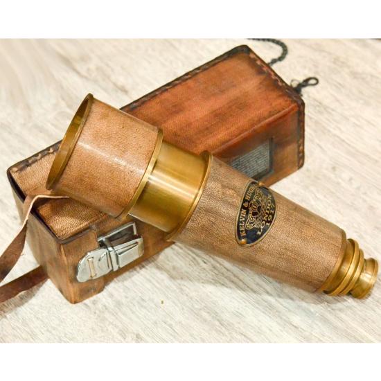 Antique Telescope with Leather Case, Groomsmen Gift, Wedding Gift, Gift for Him