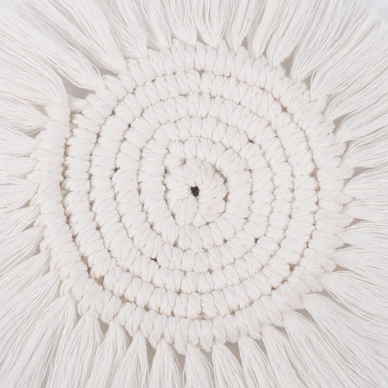 1PCS Braided Tassel Coasters Handmade DIY Non-slip Heat Insulation Mug Mat Drink Cup Ins Tableware Set