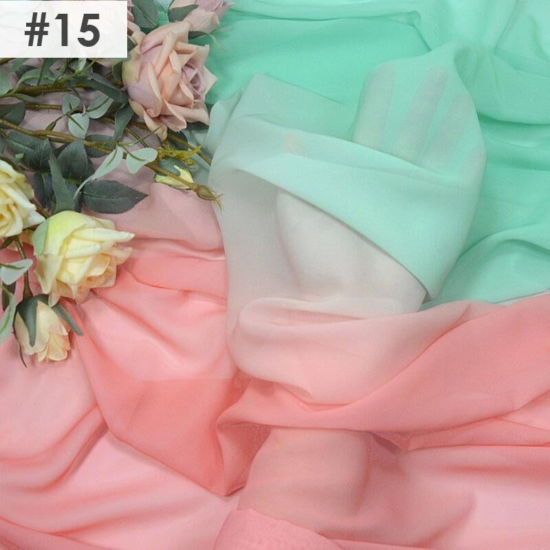 Gradient Color Rainbow Chiffon Fabric Scarf Sewing Craft DIY Ancient Style Hanfu Dress Stage Costume Decor Clothing Supplies