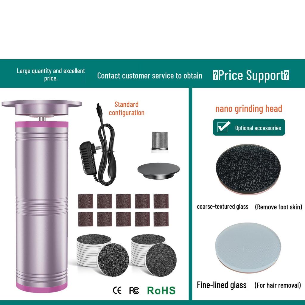 Rechargeable Electric Foot Scrubber & Grinder with Screen Display - Dual Function Pedicure/Manicure Tool with New Metal Body