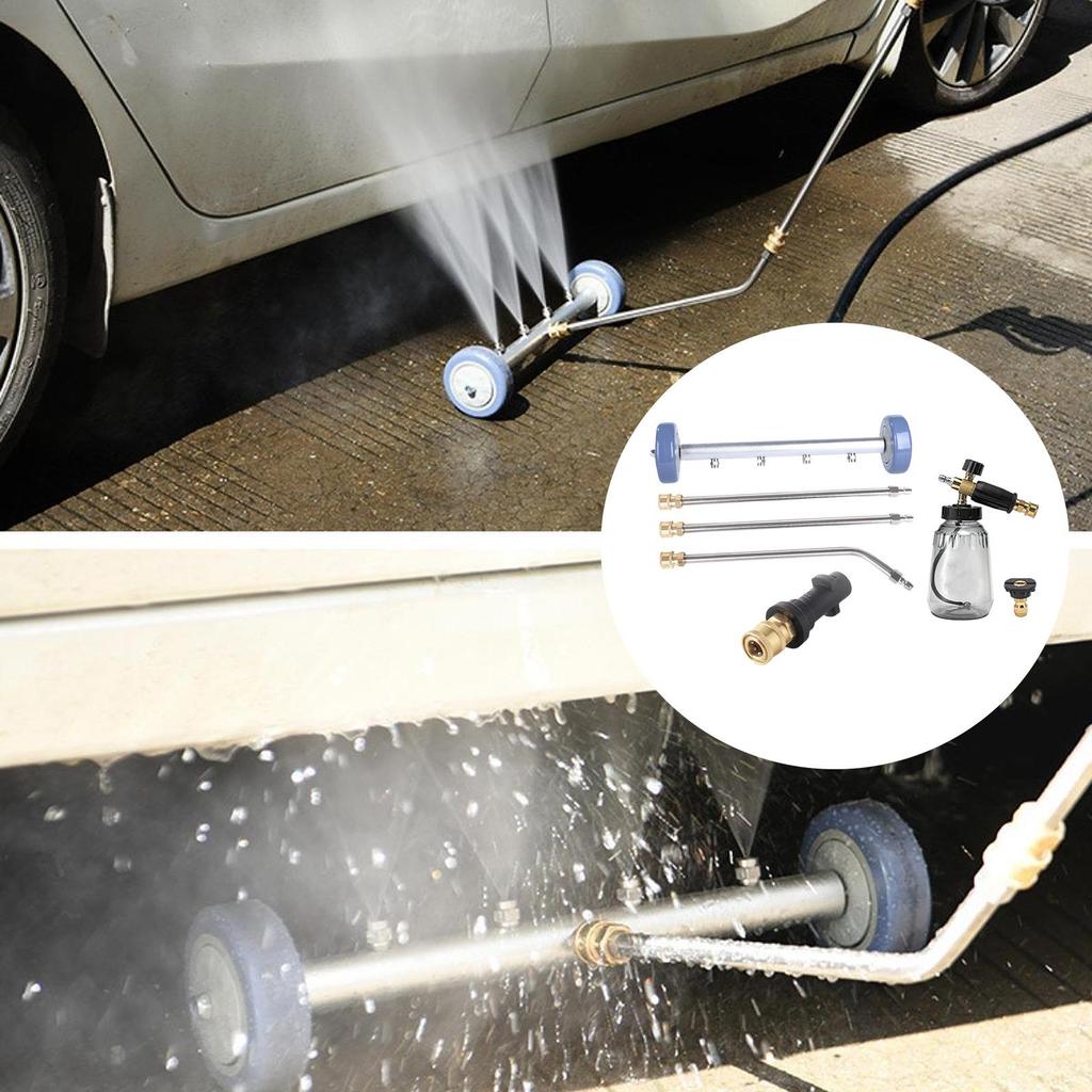 Pressure Washer Undercarriage Cleaner 1/4 Quick Connect with Extension Wands Water Broom Foam Cannon for Washing Car Garden