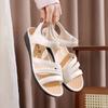 Sandals women's summer soft-soled non-slip wedge heel flat-soled beach shoes plastic middle heel mother women's sandals