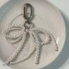 Lovely Pearl Beaded Bowknot Keychain Pendant Bag Phone Pendant Women Backpack Handbag Charm Lovely Hangings Decoration