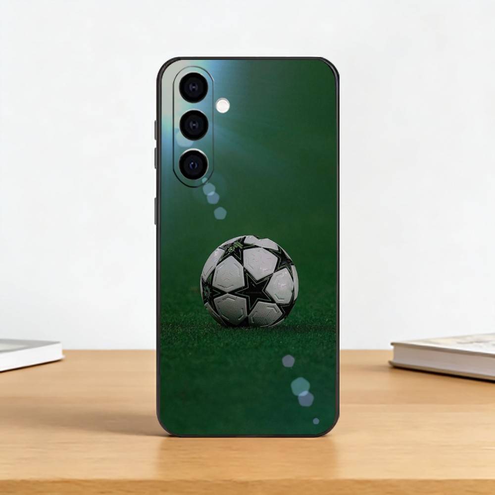 Football Sport Soccer Phone Case Black Silicone Soft For Samsung Galaxy A73,A72,A71,A70,A53,A52,A51