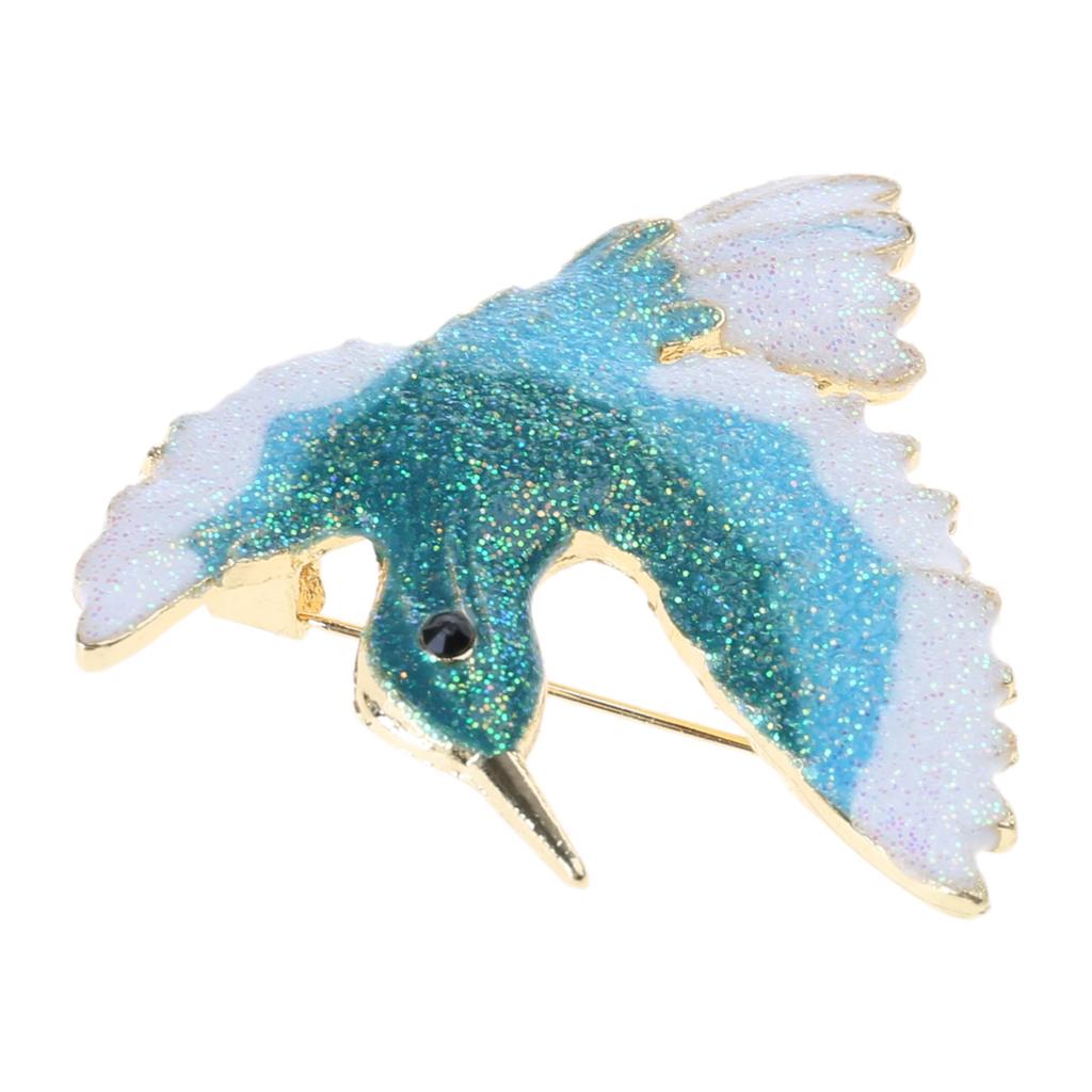 Bird Brooch Pin Metal Rhinestones Crystal 4x4cm Blue/Purple Fashionable for Daily Wear and Party Use Clothes Accessories